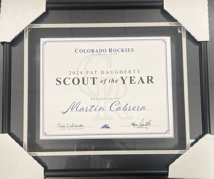 2024 Pat Daugherty Scout of the Year award - Martin Cabrera